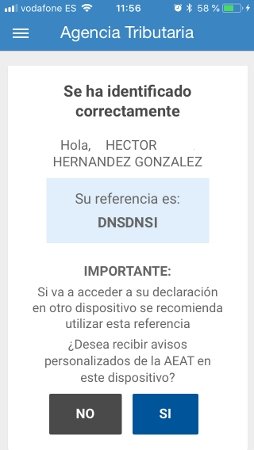 Acceso correcto a la app de la Agencia Tributaria para ver el borrador