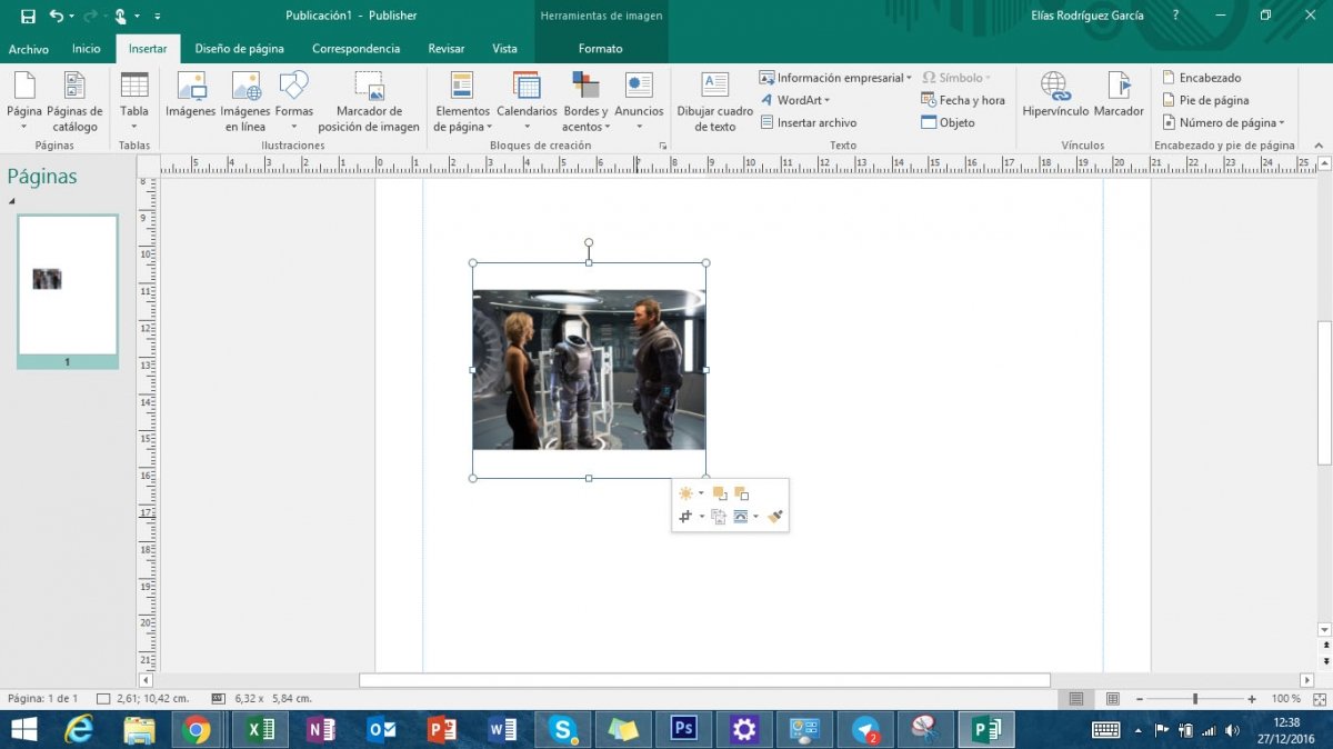 Ajustar imagen Microsoft Publisher
