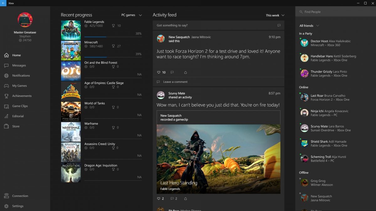 Aplicación Xbox One