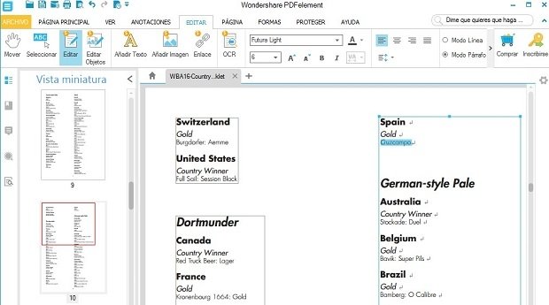 Así de sencillo es modificar un texto desde PDFelement
