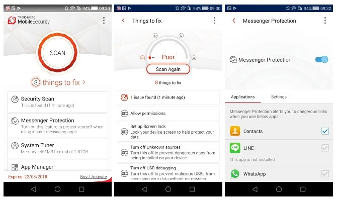 Así luce el antivirus para Android de Trend Micro