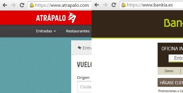 Atrapalo y Bankia aún no han actualizado sus certificados