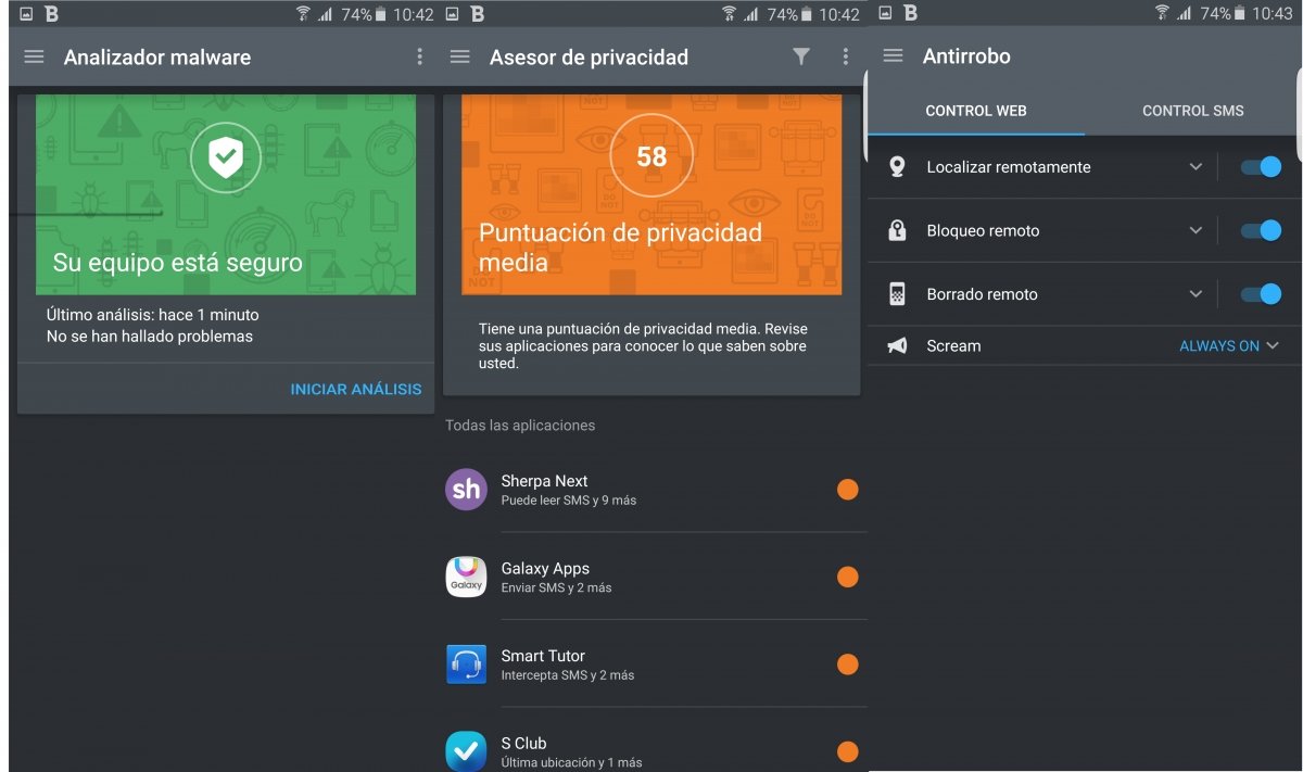Bitdefender Mobile Security & Antivirus ofrece al usuario un gran abanico de funciones