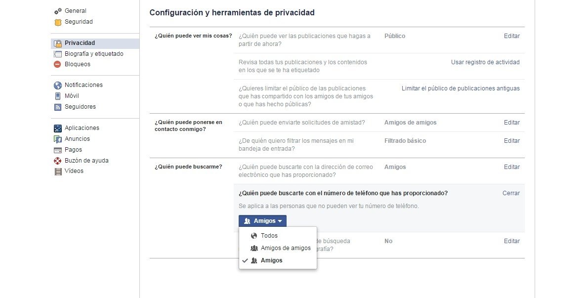 Cambios en la configuración de privacidad por defecto de Facebook