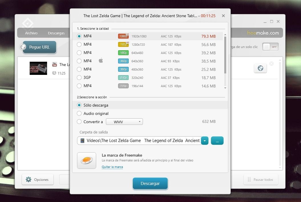 Captura de Freemake Video Downloader