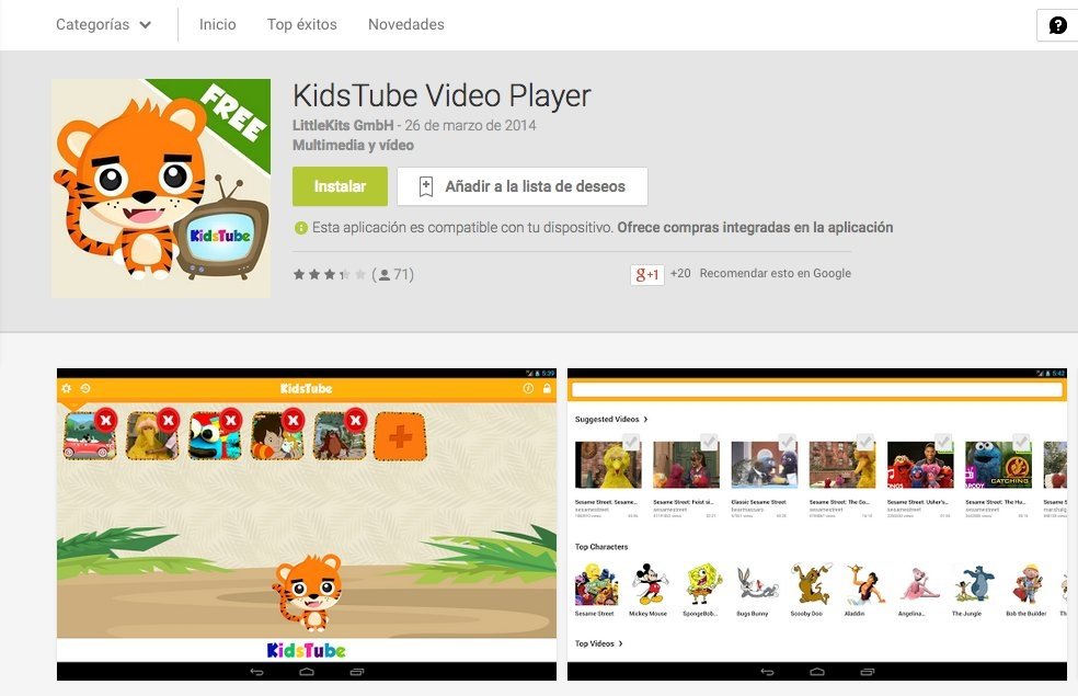 Captura de pantalla de la app KidsTube Videoplayer