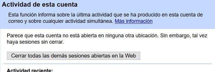 Cierra remotamente todas las sesiones de Gmail