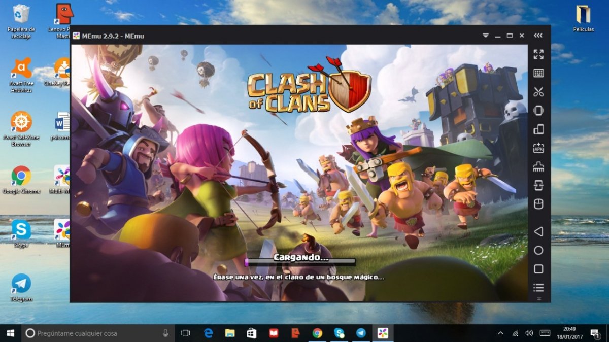 Clash of Clans ejecutándose en MEmu para Windows