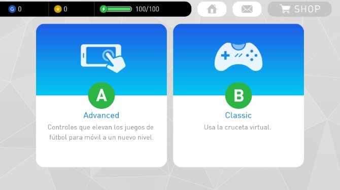 Controles disponibles en PES 2017 para teléfonos