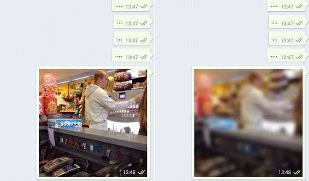 Conversación antes y después de borrar una imagen en WhatsApp