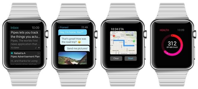 Correo, chat, mapas y salud en Apple Watch