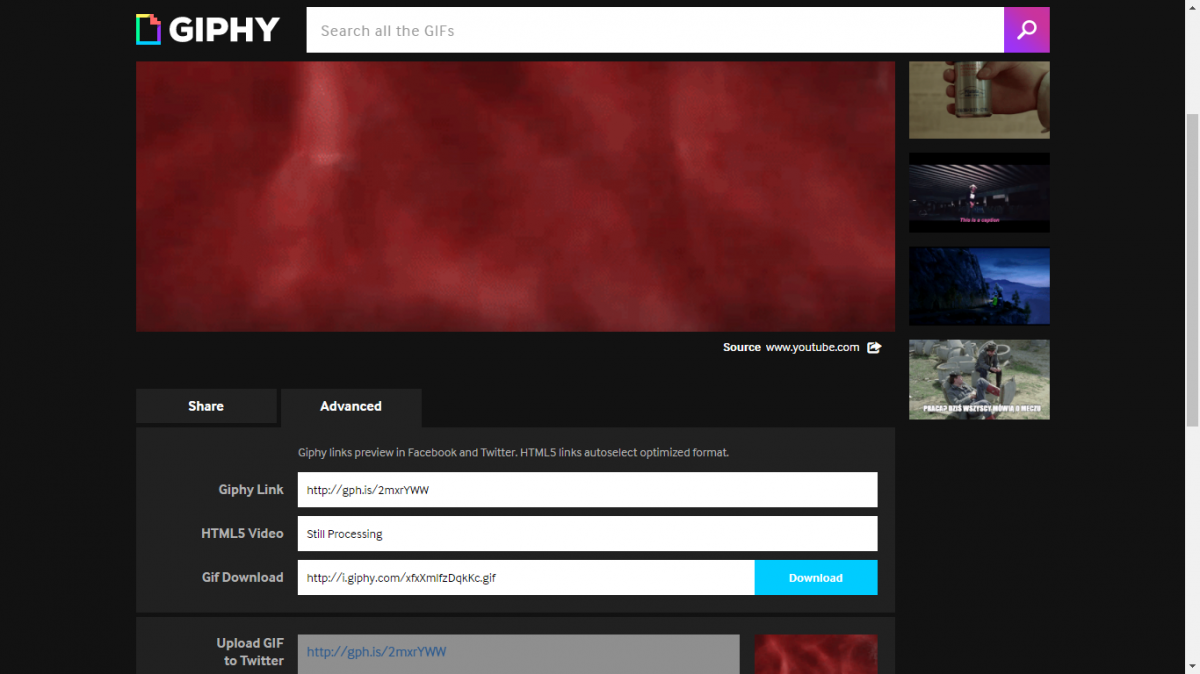 Crear GIFs desde YouTube con GIPHY