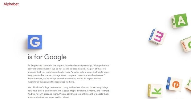 De momento, alphabet se accede a través de abc.xyz