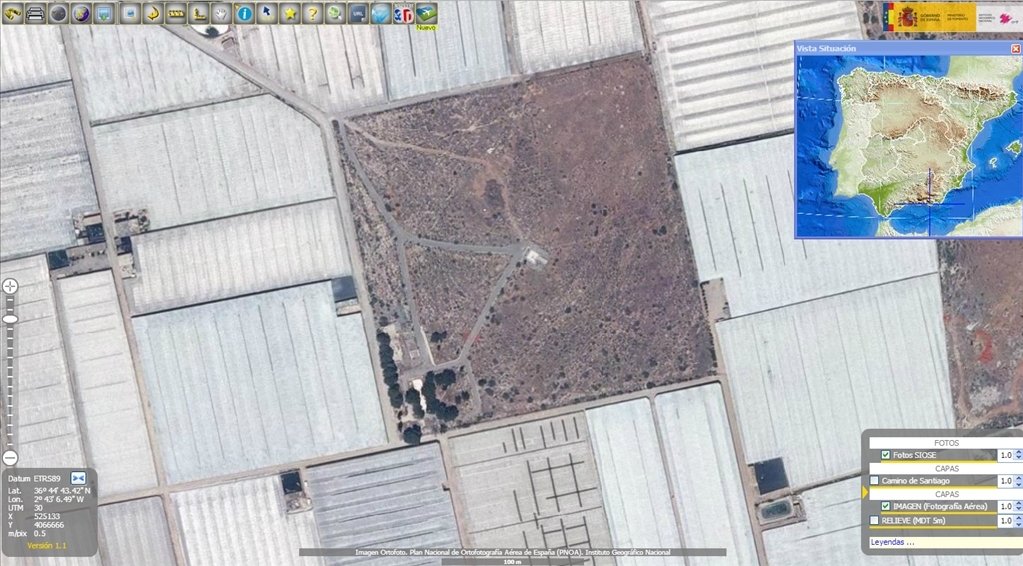 Detallada imagen del solar de El Ejido que Google mantiene oculto