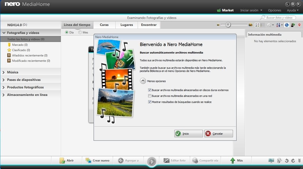 El lugar donde se reúnen tus contenidos multimedia es Nero MediaHome