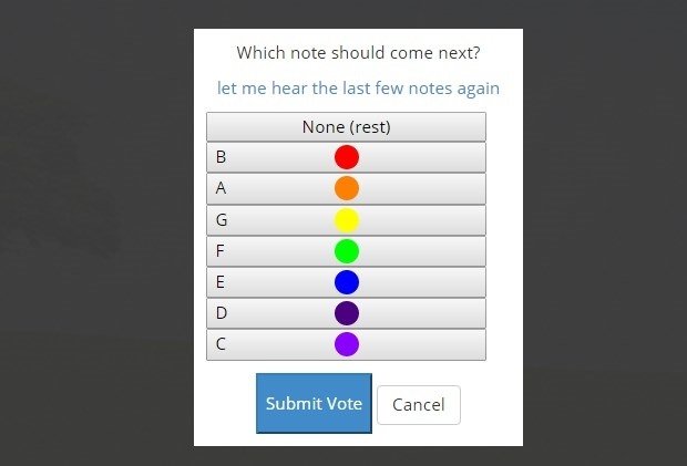 El proceso de votación de CrowdSound es muy simple