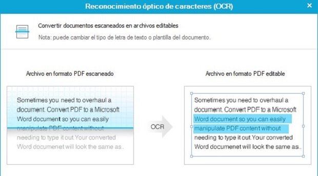 El reconocimiento óptico de caracteres es uno de los puntos fuertes de este programa