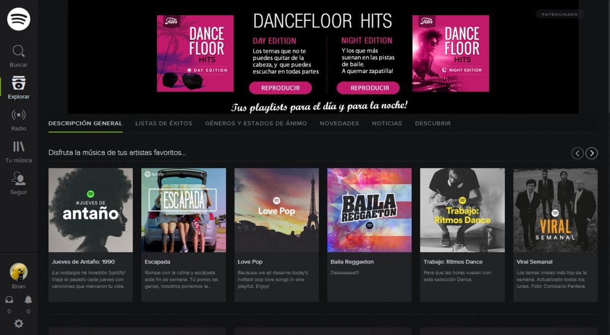 El reproductor web de Spotify es perfecto para escuchar música online