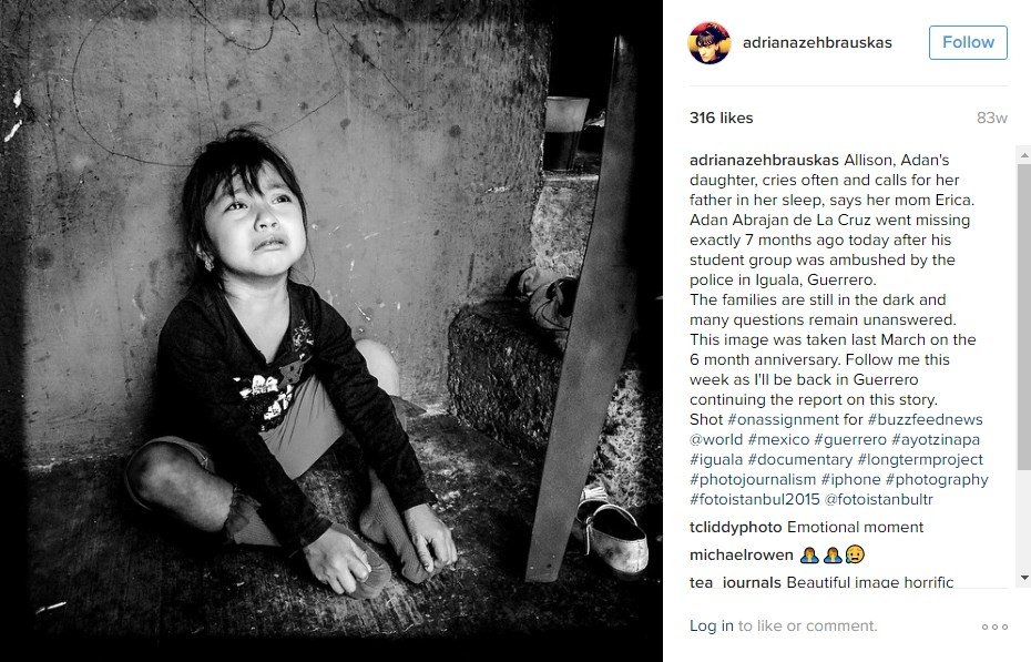 Foto que retrata el dolor de Allison, Guerrero (México)