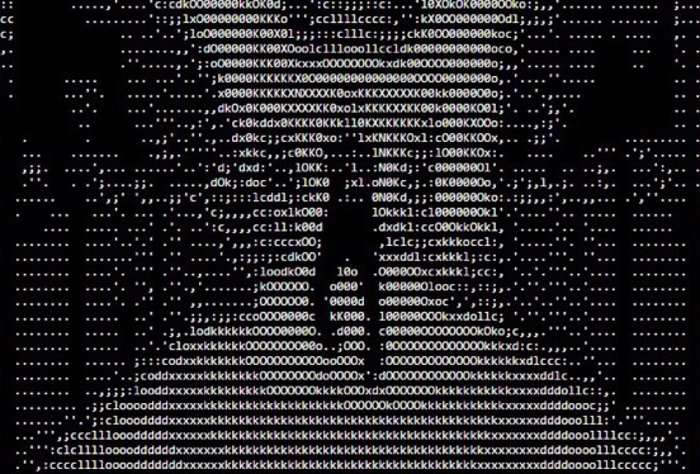 Gangnam Style en AsciiTube en blanco y negro