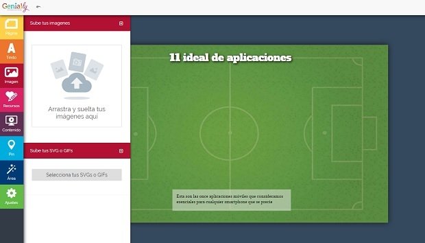 Genial.ly nos permite subir cualquier imagen guardado en nuestro equipo