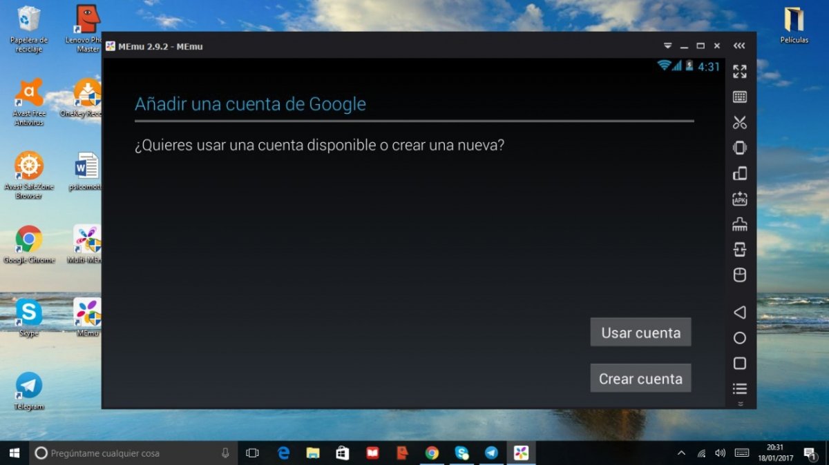 Iniciar sesión en la Play Store de MEmu para Windows