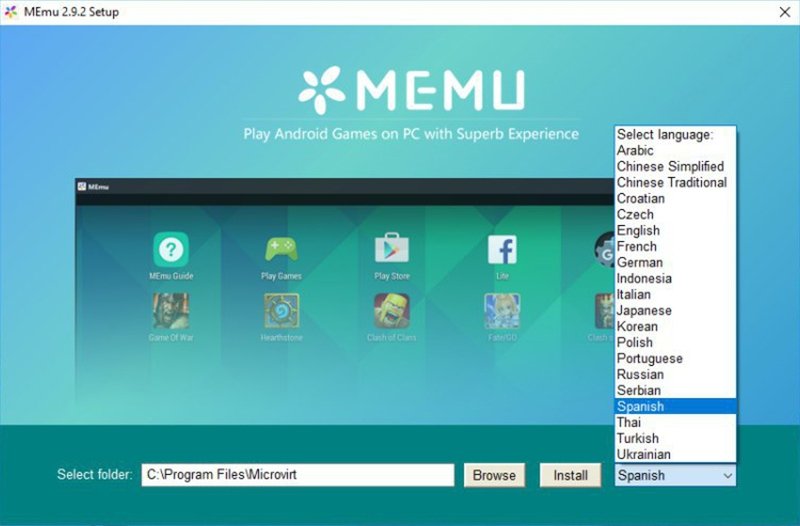 Instalación de MEmu en PC