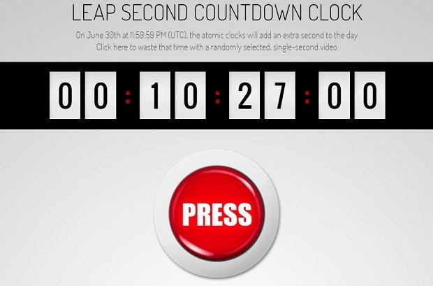Interfaz de 'Spend your leap second here'
