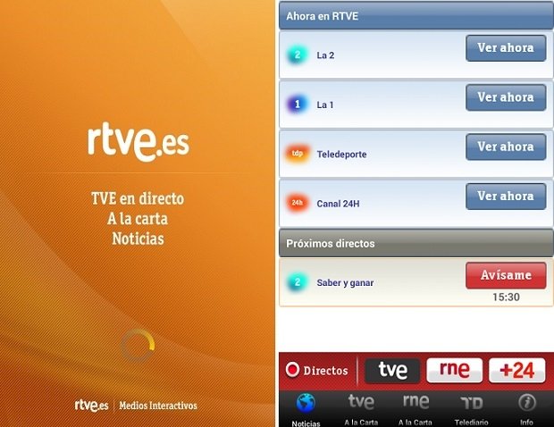 Interfaz RTVE para poder ver Eurovisión 2015