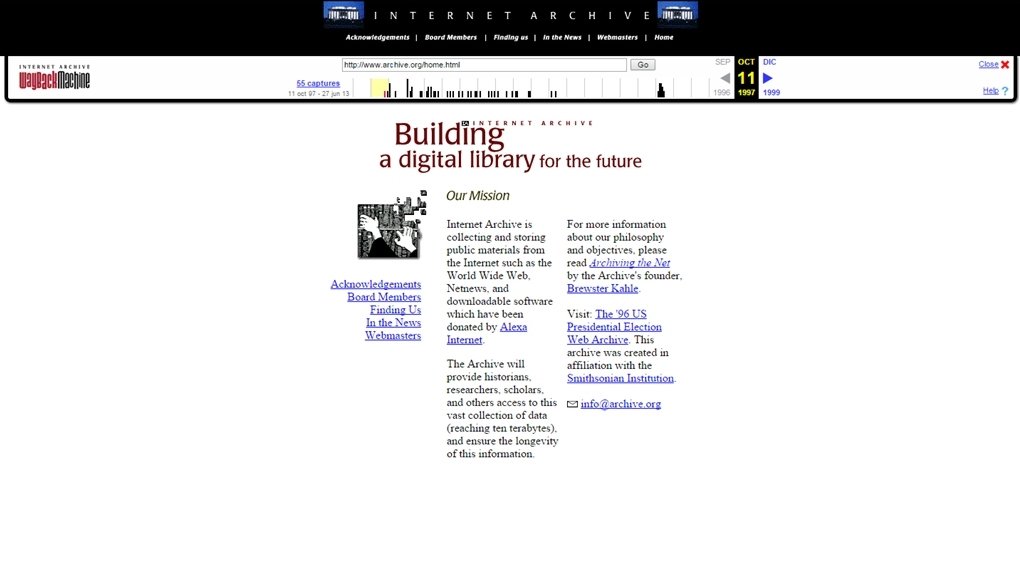 Internet Archive en sus inicios