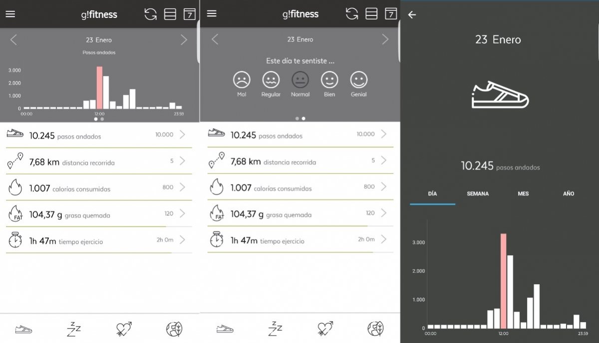 La actividad diaria de la función g!fitness
