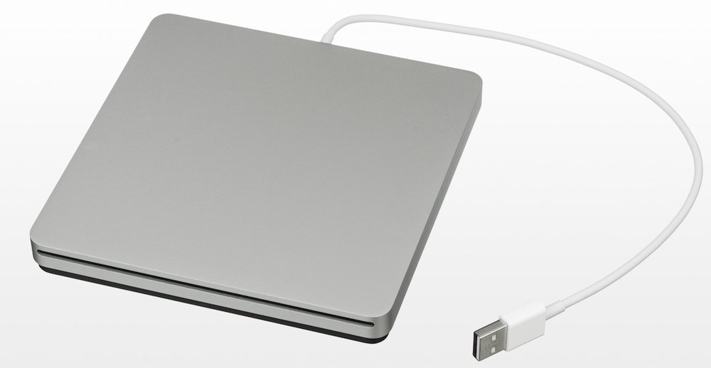 Lector externo SuperDrive de Apple, con conexión mediante USB