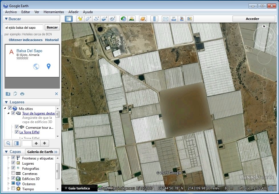 Misteriosa parcela oculta cerca de El Ejido vista en Google Earth