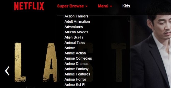 Netflix Super Browse con categorías ocultas
