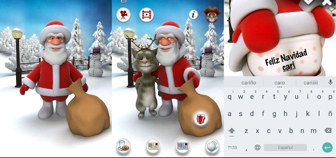 Papá Noel hablador, con la aparición estelar de Talking Tom Cat