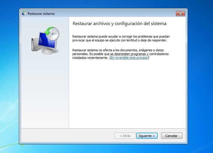 Paso 2 - Restaurar archivos y configuración del sistema