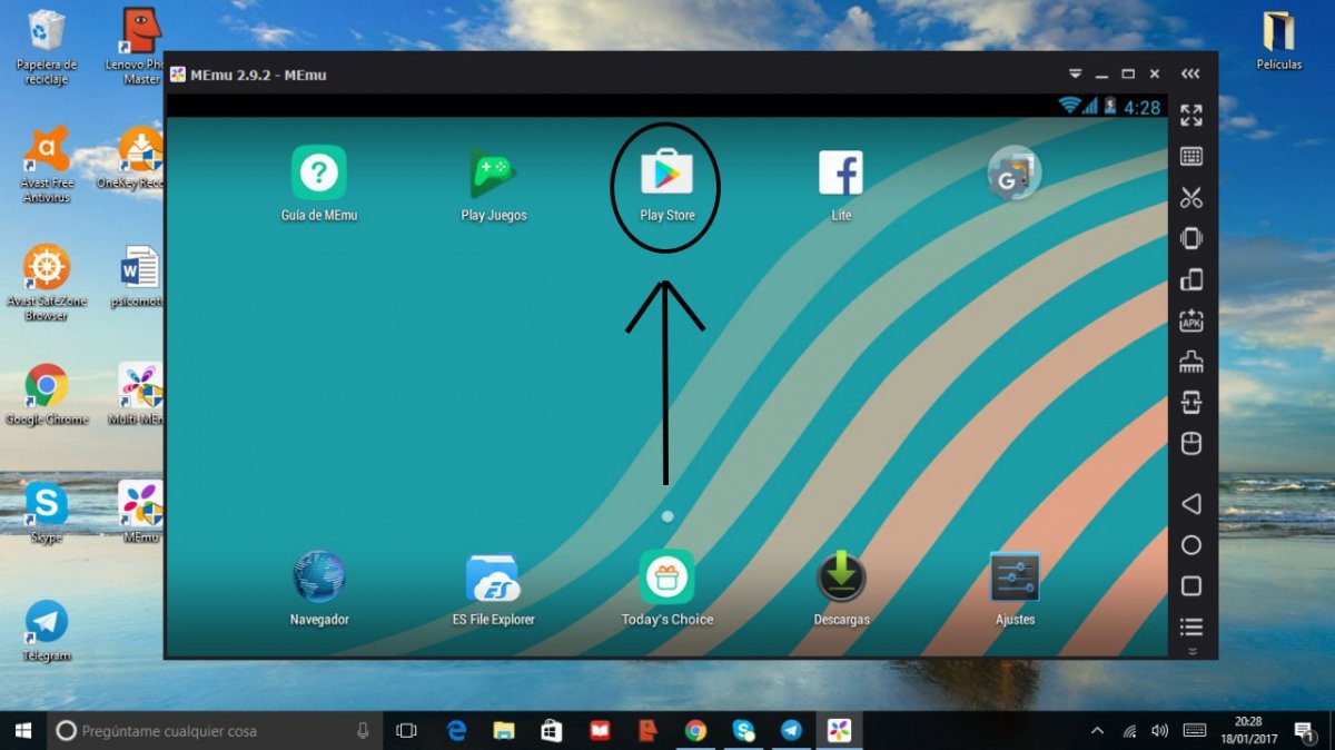 Play Store en MEmu para Windows