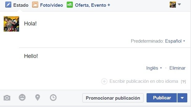 Postear varios idiomas en Facebook