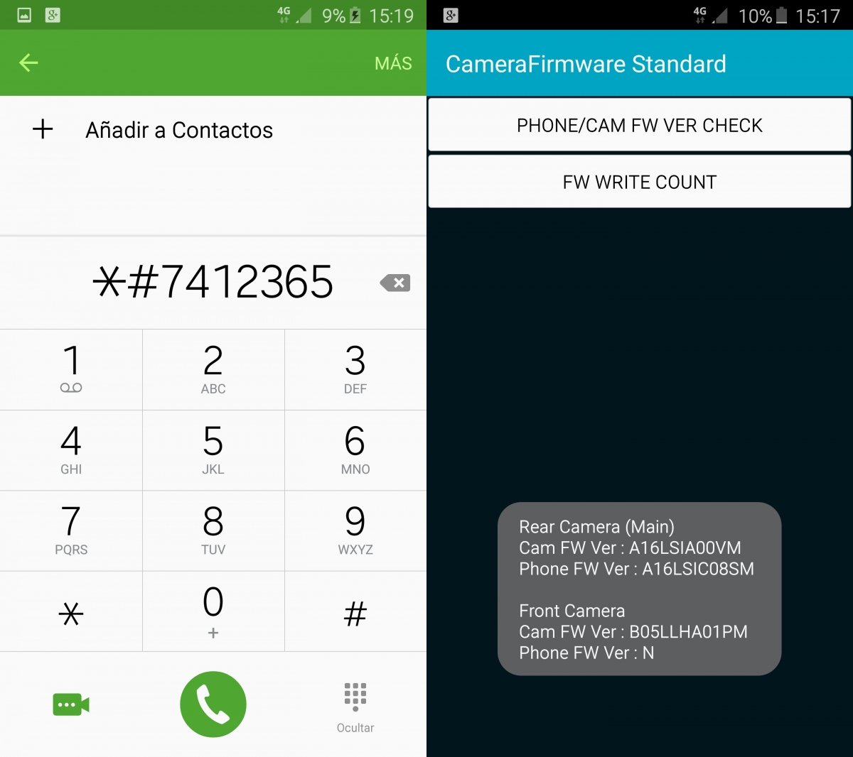 Prueba de sensor de Samsung Galaxy S6