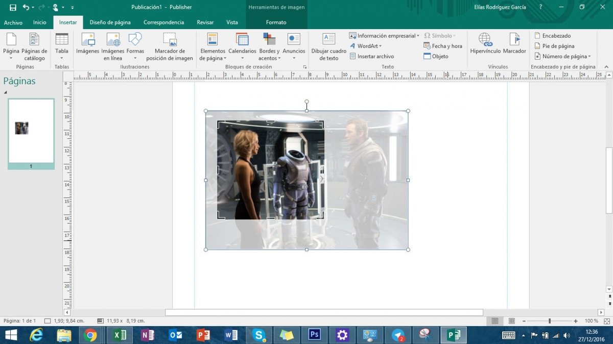Recortar imagen Microsoft Publisher