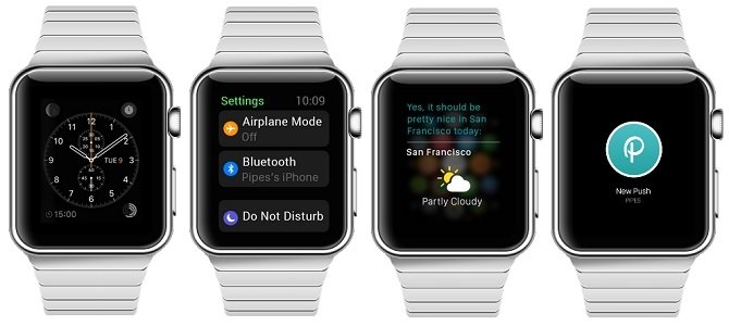 Reloj, configuración, tiempo y notificaciones push en Apple Watch
