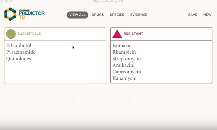 Resistencias y vulnerabilidades de una bacteria según Mykrobe Predictor