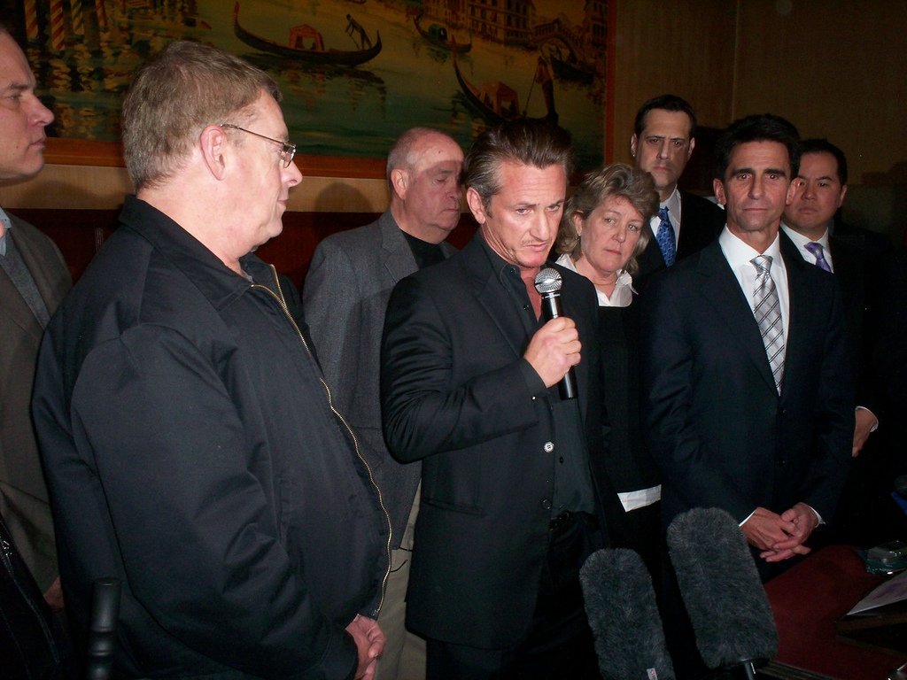 Sean Penn en una rueda de prensa en 2009