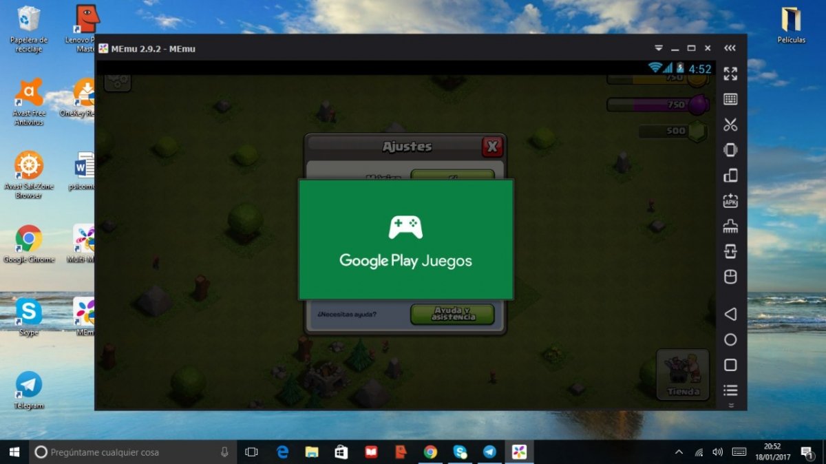 Sincronizando la cuenta de Google Play Juegos en Clash of Clans