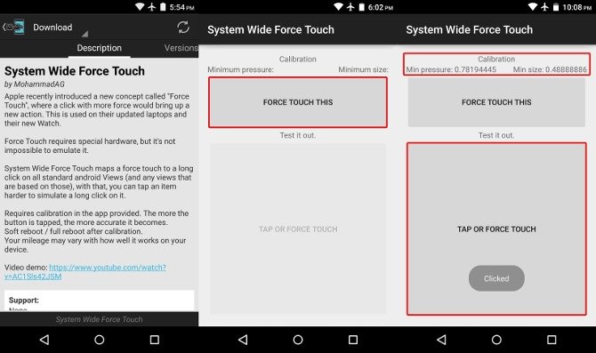 System Wide Force Touch