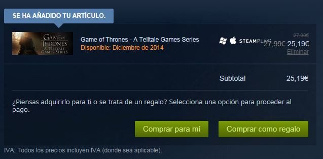 Telltale confirma el precio de toda la temporada de Juego de Tronos - imagen 2