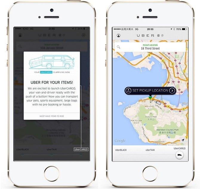 UberCARGO desde la aplicación de Uber