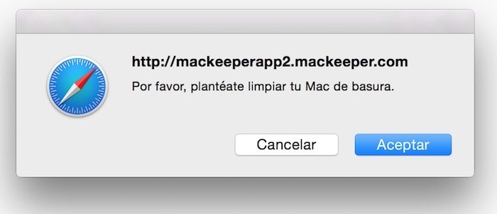 Ventana que ofrece el servicio de MacKeeper