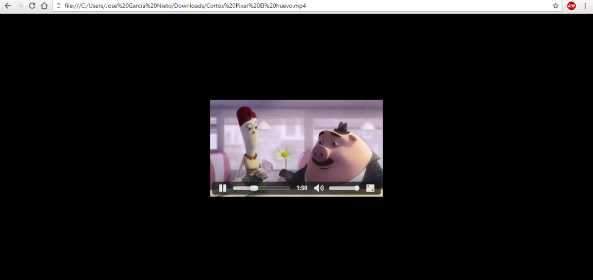 Viendo un vídeo en Google Chrome
