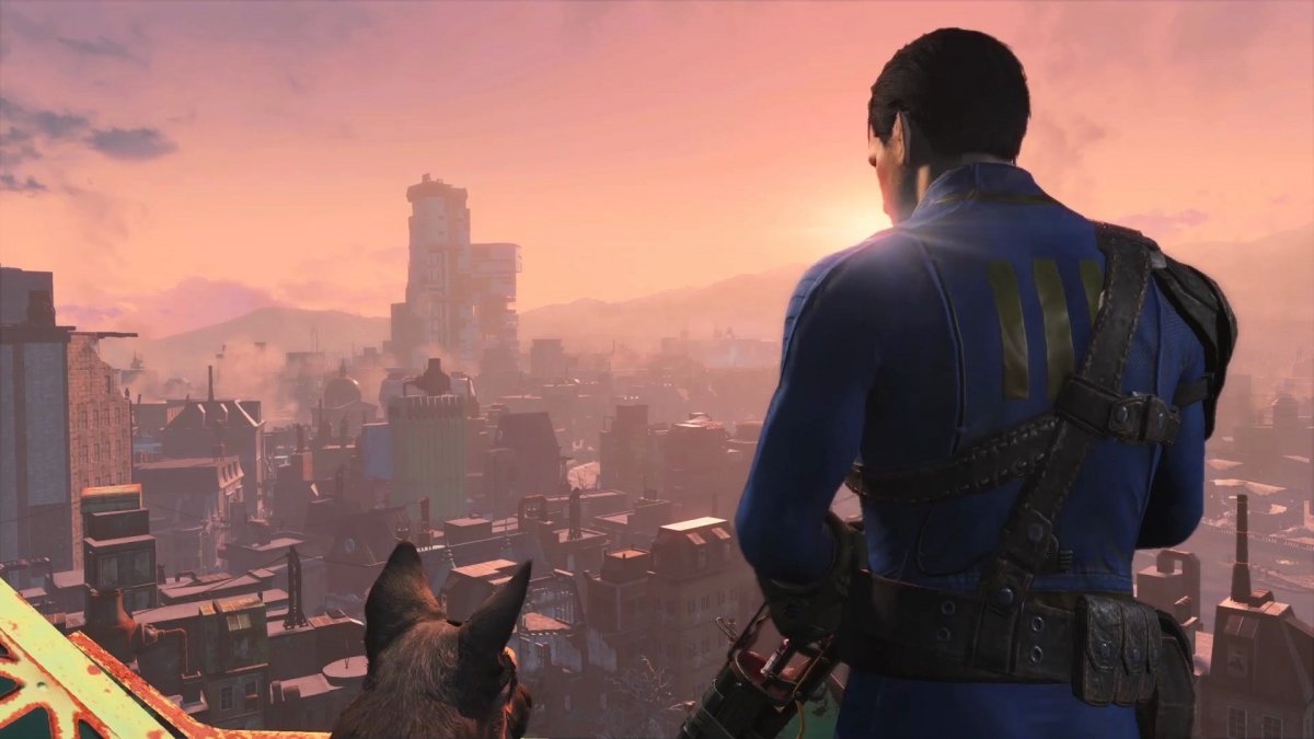 Vista de una ciudad en Fallout 4